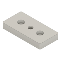 MODULAR SOLUTIONS FOOT &amp; CASTER CONNECTING PLATE&lt;br&gt;45MM X 90MM, M10 HOLE W/HARDWARE